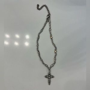 Sorrelli white bridal cross necklace